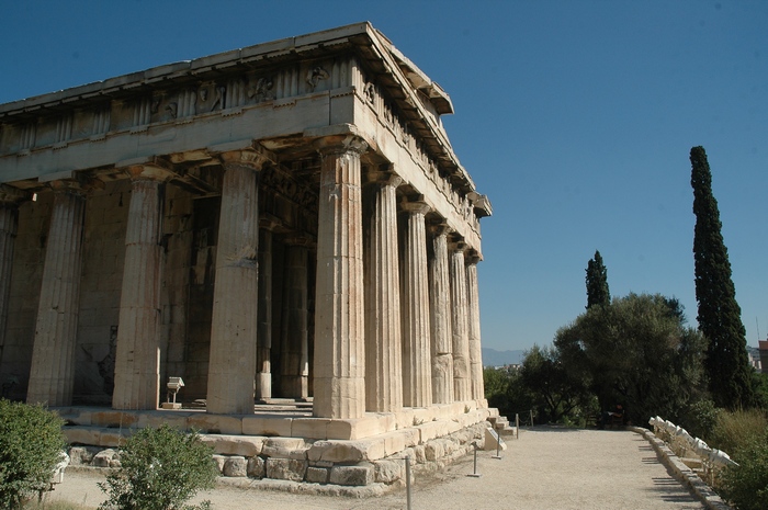 Hephaistos's temple in the Athenian Agora, where the kleroterion was used for sortition
